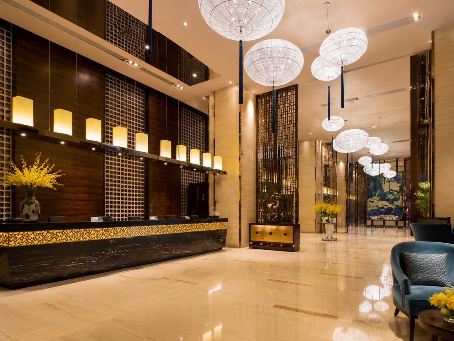 Lobby van Glenview ITC Plaza Chongqing voor deelnemers aan de A Foreign Affair-tour